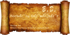 Borbély Dömötör névjegykártya