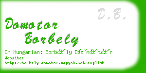 domotor borbely business card